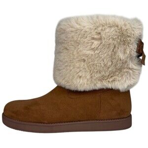 GBG Los Angeles Womens Size 11 Boots Ankle Faux Fur & Suede Uppers Brown New